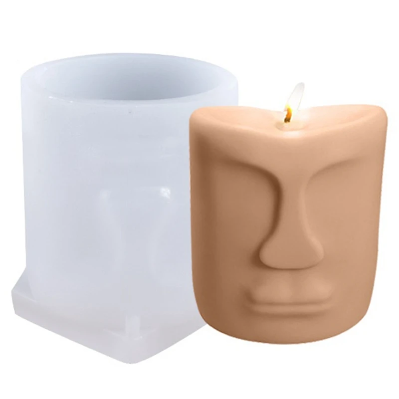 

Practical Candle Mold, Abstract Style Face Mold for Making Candles, Soap, Handmade Resin Art Craft, Retro Style DIY Mold