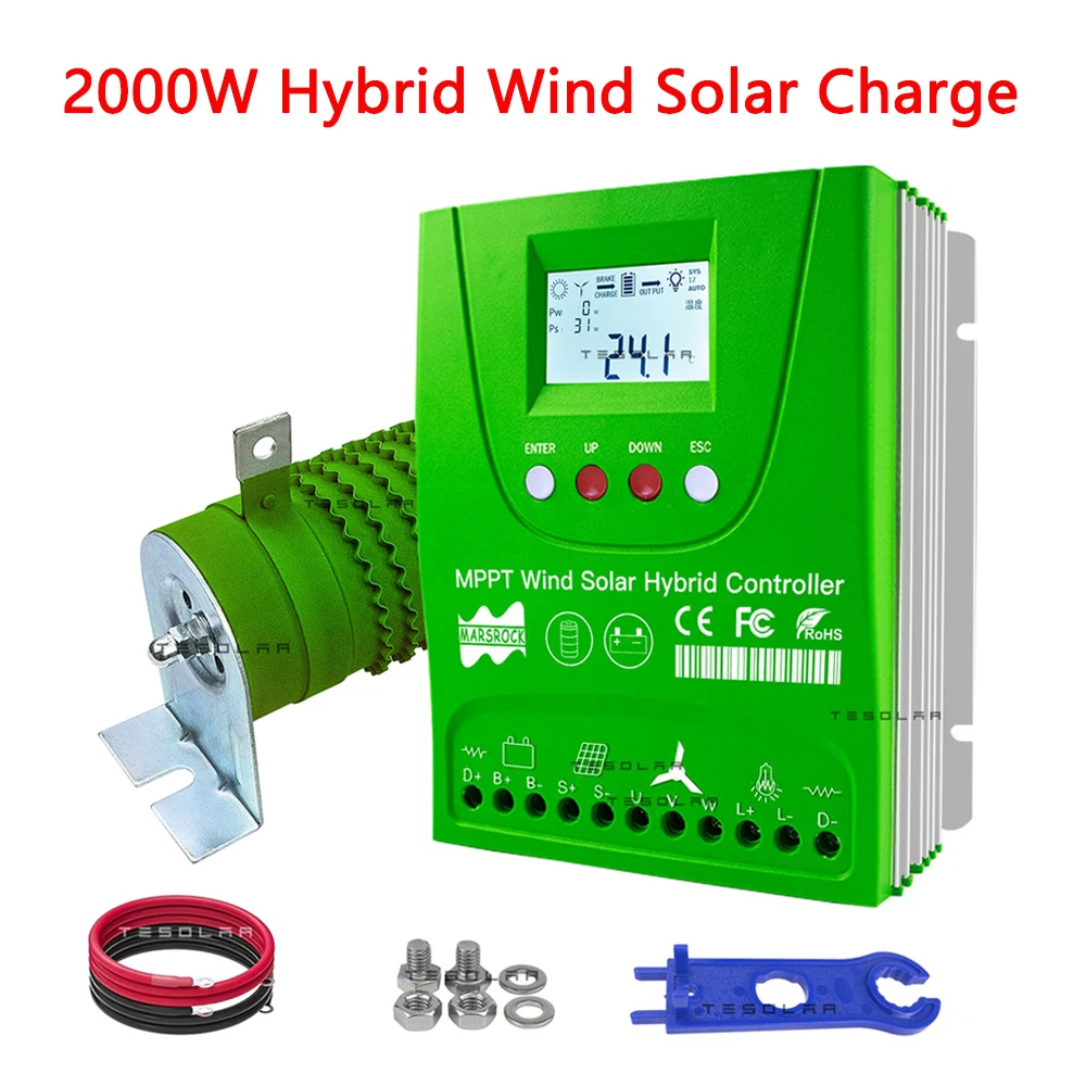 

1600W 12V 24V 48V 0~800W Wind 0~800W Solar MPPT Wind Solar Hybrid Controller Pioneer Version Charge Lithium Lead Acid Battery