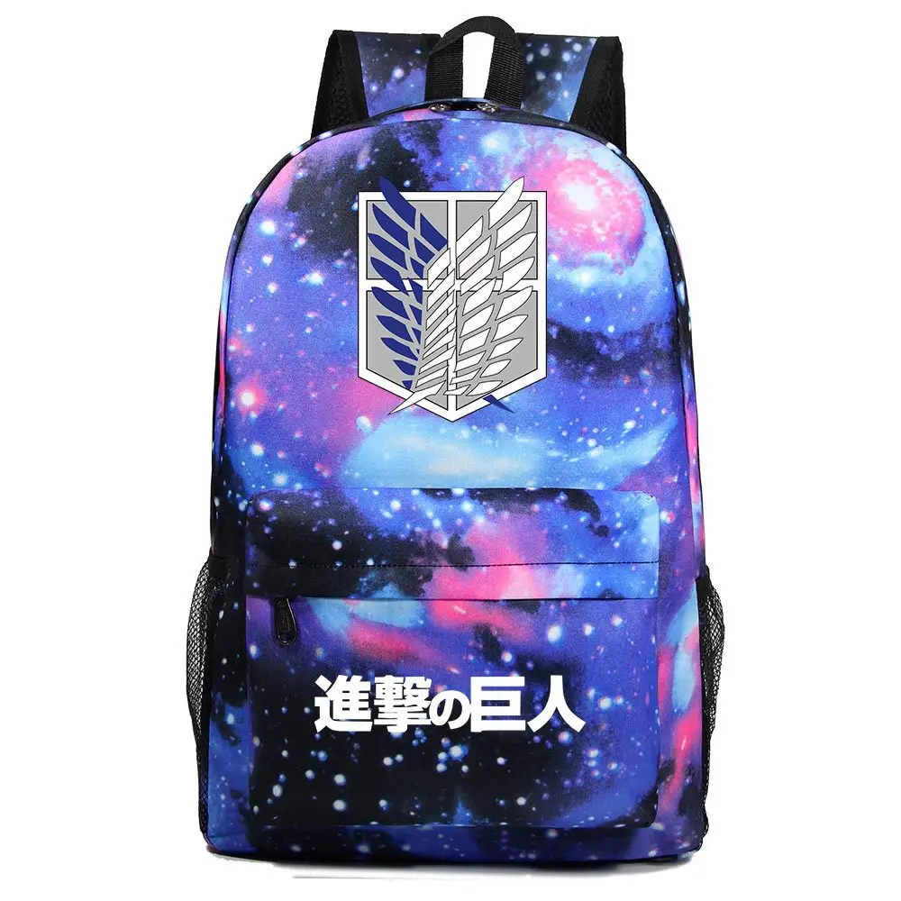 

Anime Attack on Titan Canvas Starry Sky Backpack Unisex Student Schoolbag Casual Packsack Teenager Knapsack Travel Laptop Bag