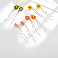 simple fresh flower daisy earrings for women fashion personality temperament dangle earrings trendy 2022 jewlery earring korean
