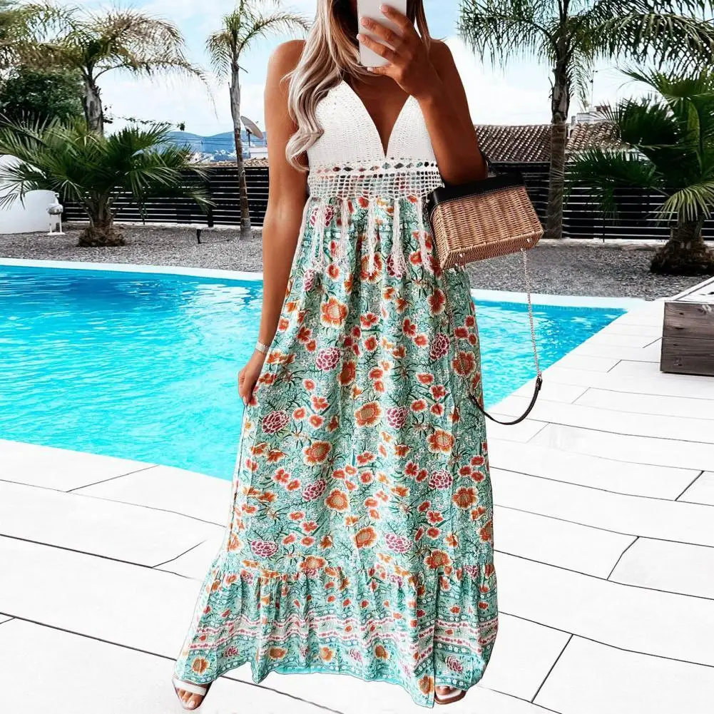 

Fashion Crochet Patchwork Women Dress Casual Dress Breathable Cool