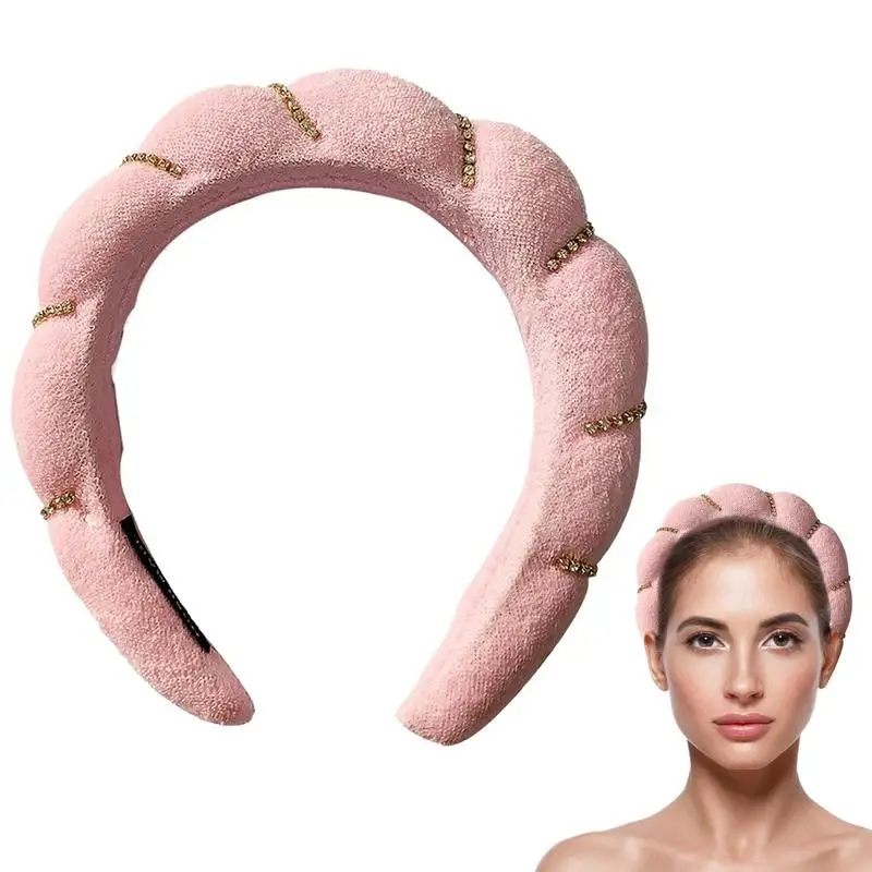 

Губчатая повязка на голову для ухода за кожей, повязки для женщин, махровая ткань, макияж, Мягкая повязка для волос для мытья лица, снятия макияжа, йоги, душа