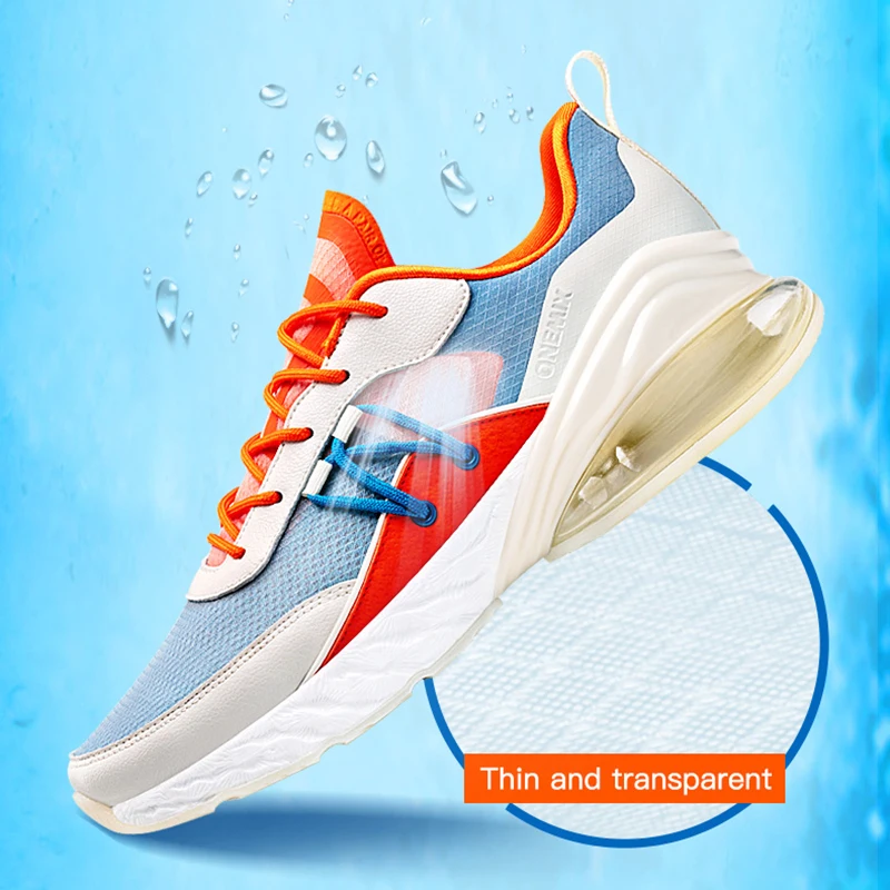 ONEMIX Men Running Shoes Summer Breathable Mesh Damping Air Cushion Male Fashion Outdoor Trainer Sports Shoes Walking Sneakers