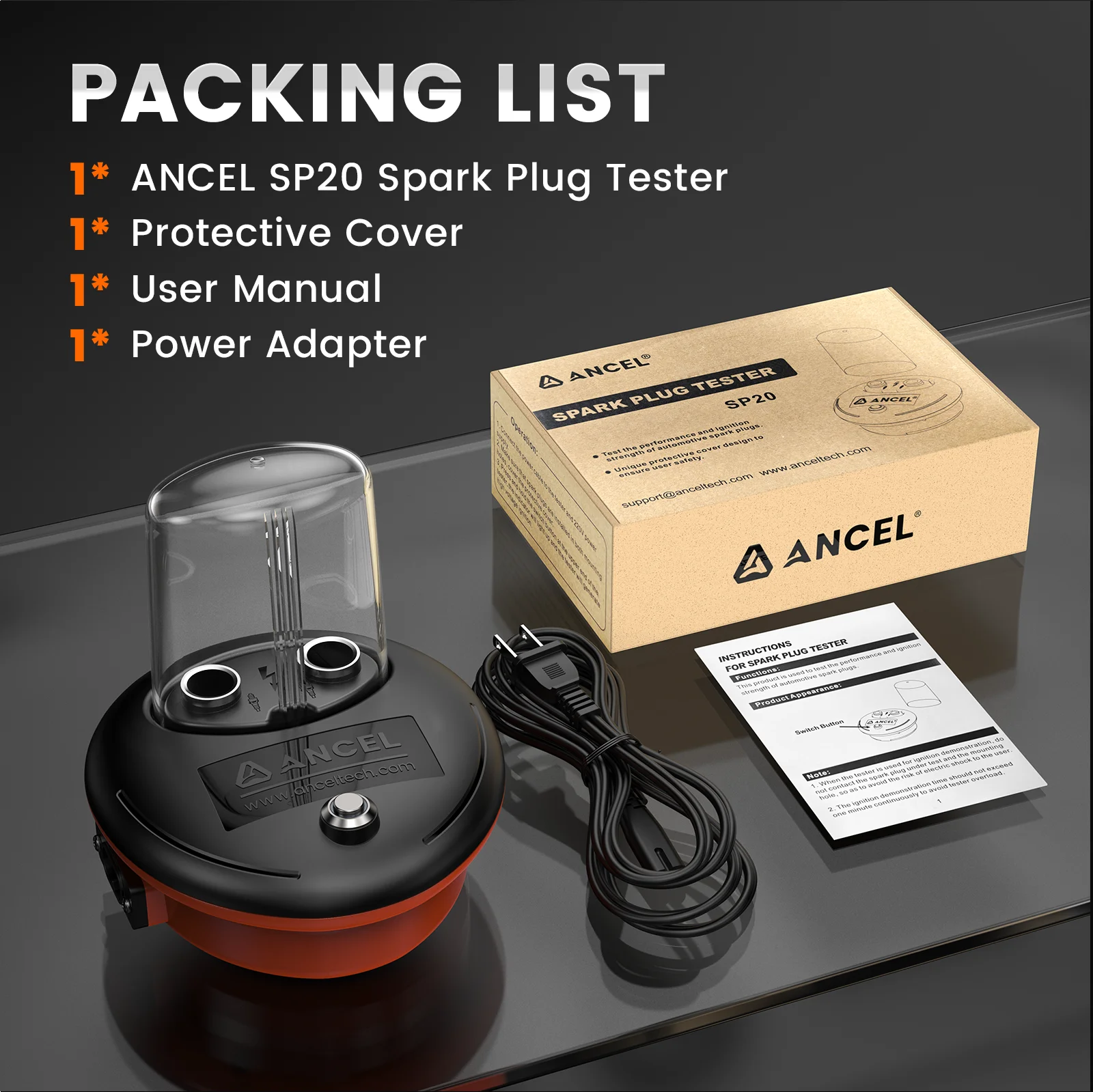 

ANCEL SP20 Тестер свечей зажигания Тестер свечей Автомобильный анализатор силы зажигания производительности зажигания