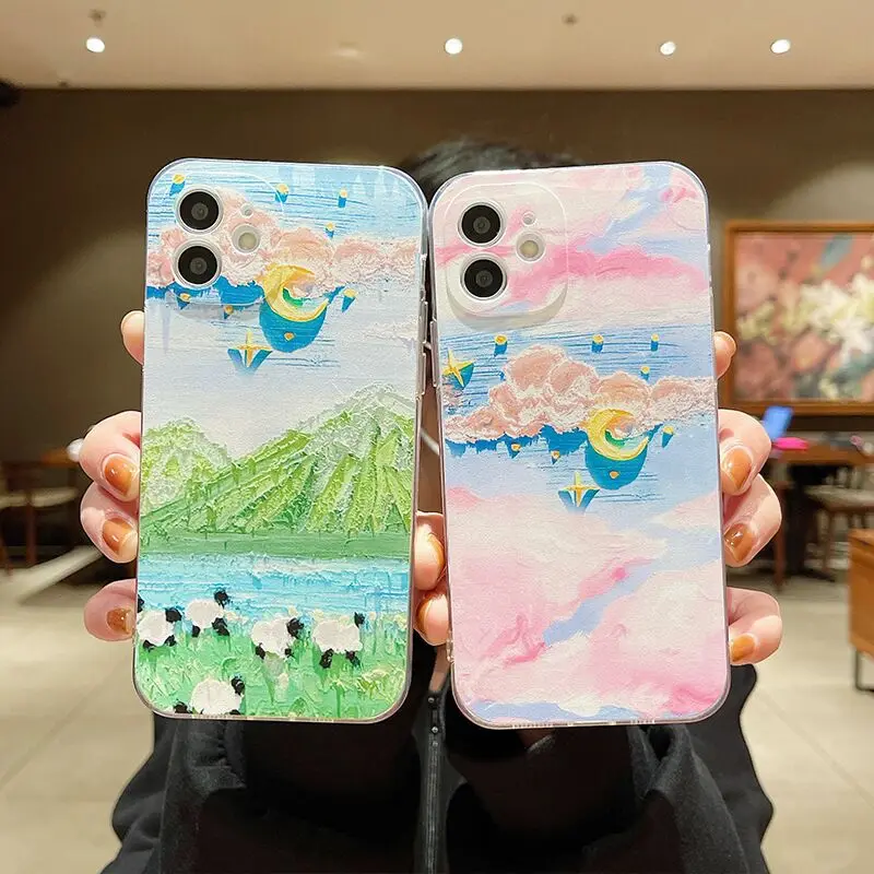 

soft phone case for iphone 11 13 pro max 12 mini cute animal silicone back cover for iphone 7 plus 8 6s 6 se 2 xr xs max x case