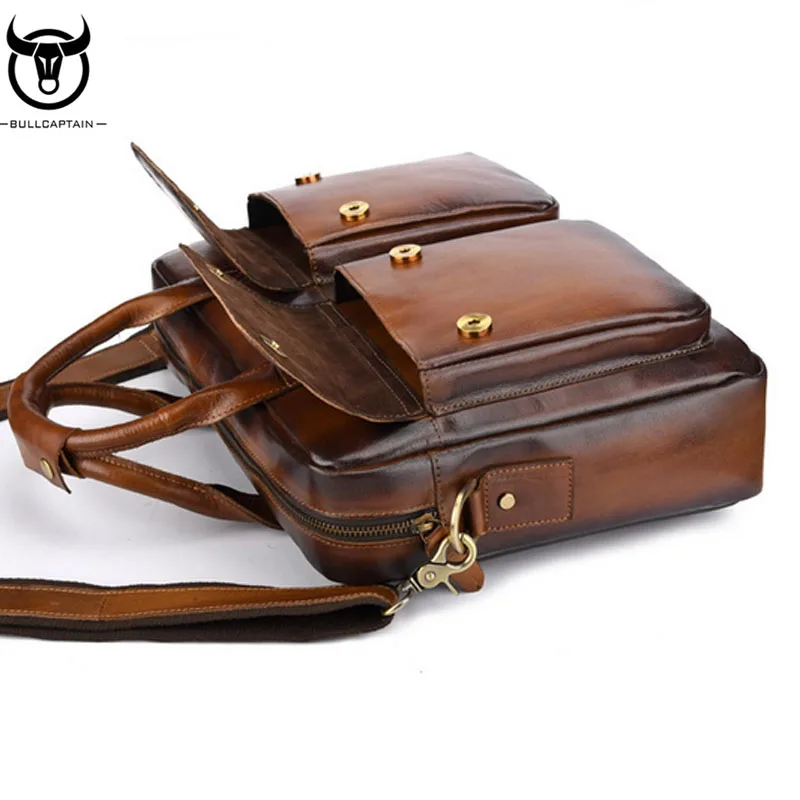 Мужская сумка из натуральной кожи деловая сумка-мессенджер с верхней ручкой