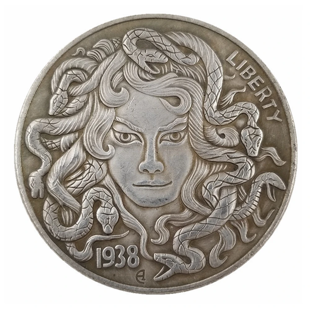 

Hobo Nickel 1938-CC, США, монета Моргана, копия фотокопии (CY)15