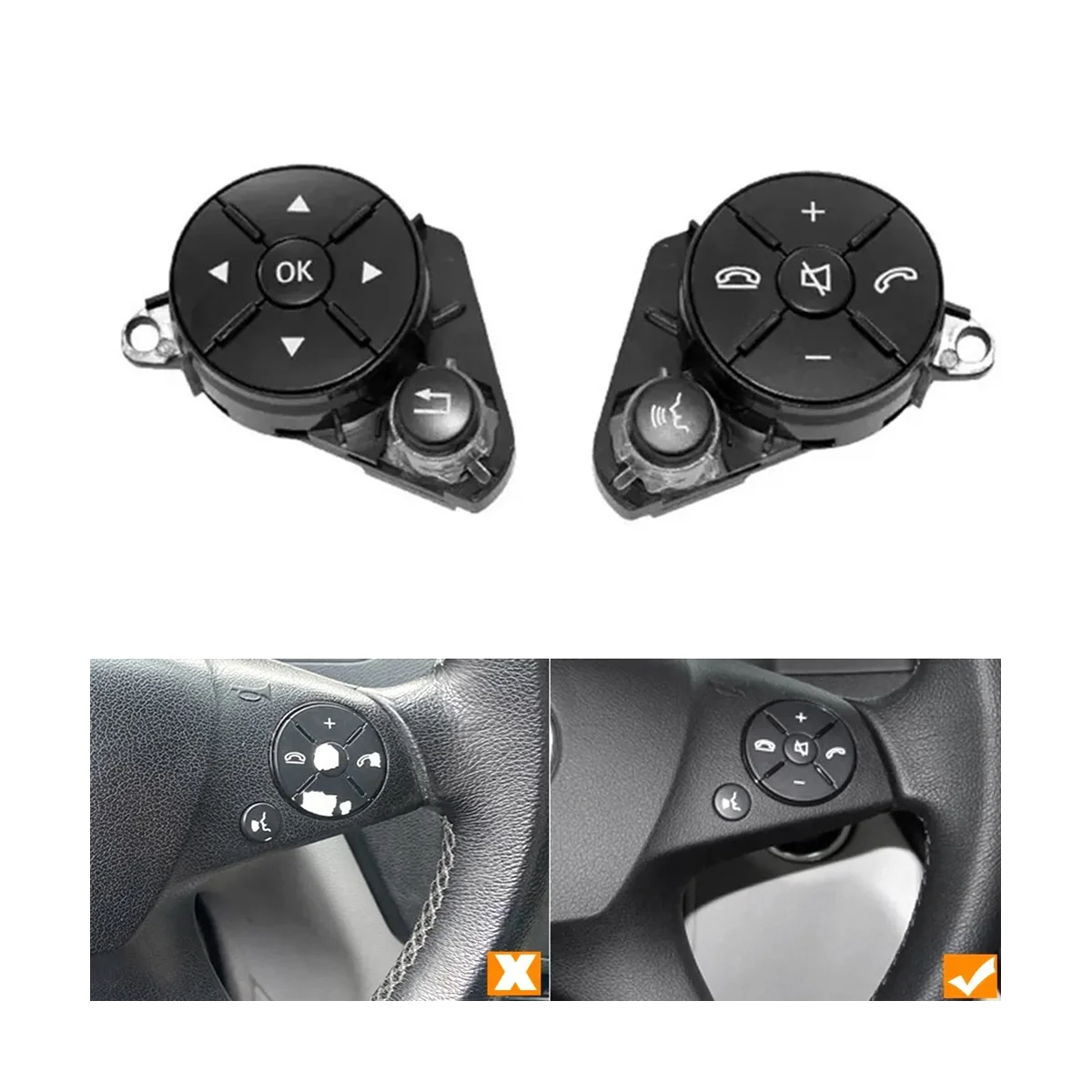 Накладки на кнопки рулевого колеса для Mercedes Benz C E GLK Cl W204 W212 X204 20482103519107 левая