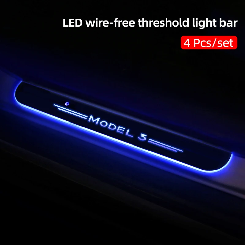 

Threshold protection strip For Tesla Model 3 2019 2021 2022 Car Welcome Threshold LED Car Door Atmosphere Light Car Accessories