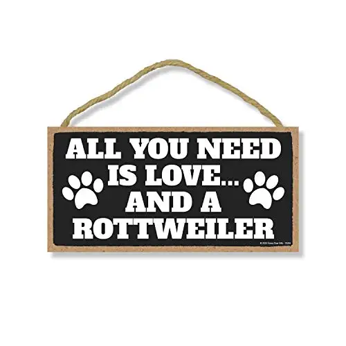 

Honey Dew Gifts все, что вам нужно-это любовь и Ротвейлер, деревянный домашний декор для любителей собак и домашних животных, подвесной декоративный настенный знак,