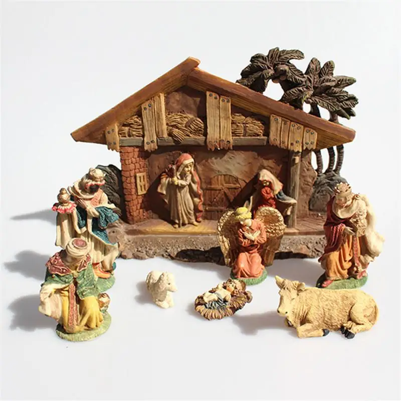 

Resin Crafts Nativity Manger Group Decoration Catholic Christmas Scene Decoration Home Furnishing Home Decoration Accessories