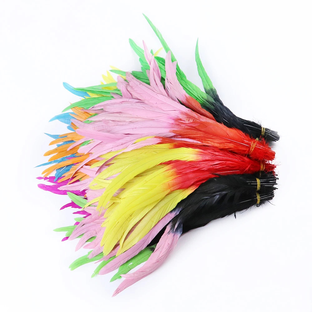 

10Pcs/Lot Colorful Rooster Feathers for Crafts Natural 35-40cm Plumes Decor Carnival Accessories Decoration
