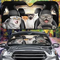 funny cat family car sun mask cute cat gifts cat car accessories cat car decoration cat lover gift sunny cat