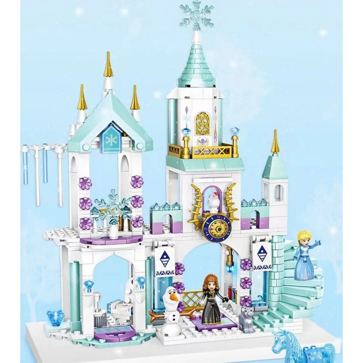 Disney Frozen Castle Building Block Elsa Princess Children's Toy Decoration Christmas Gift