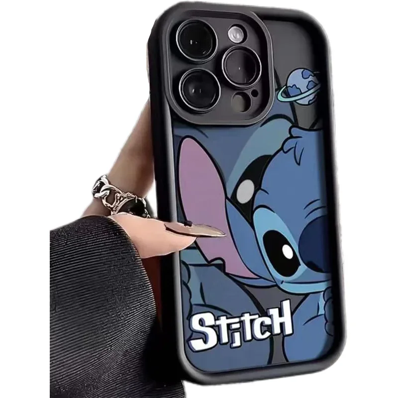 Мягкий силиконовый чехол для телефона Disney Stitch для iPhone 14 15 Pro Max 13 12 11 Pro XR XS Max X 8 7 Plus SE 2020, защитный чехол с линзами