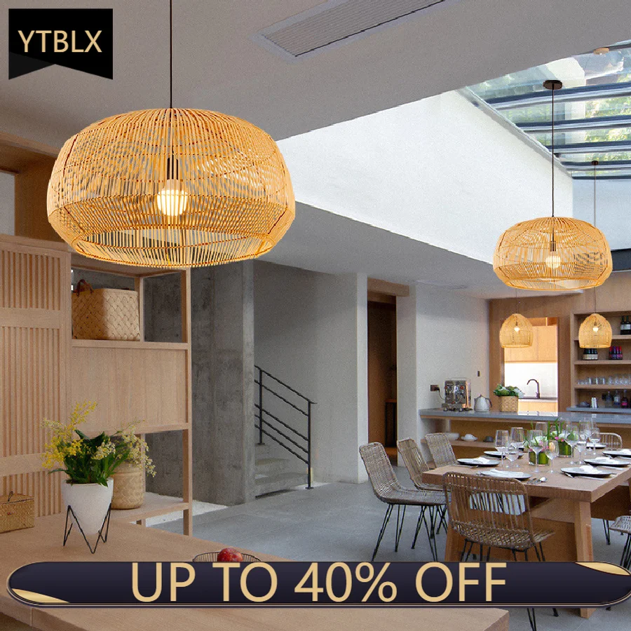 

Vintage Chinese Style Pendant LightS Bamboo Handmake Hanging Lamp Nordic Living Room Dining Room Restaurant Cafe E27 Suspension