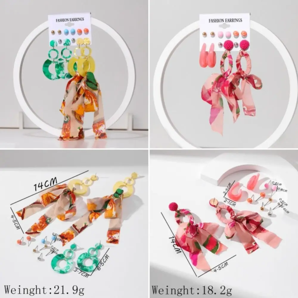 Модные акриловые серьги-цепочки ручная работа комплект преувеличенных