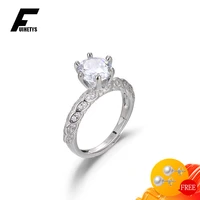 trendy women ring 925 silver jewelry inlaid zircon gemstone open finger rings for wedding engagement party accessories wholesale
