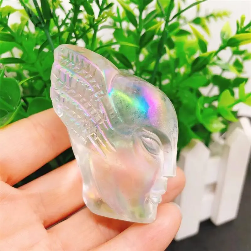 2 дюйма натуральный кварцевый аура череп инопланетянина кристалл исцеляющая