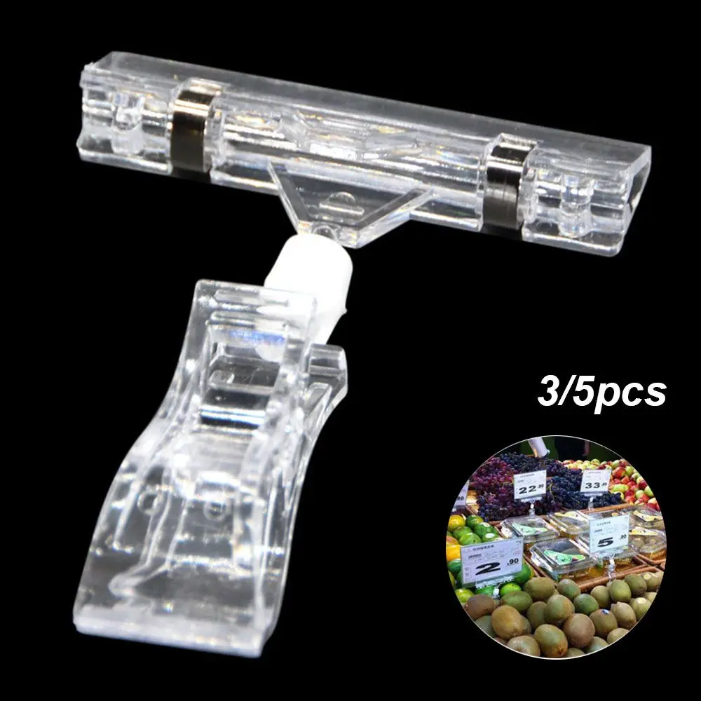 Прозрачные популярные рекламные клипсы 3/5 шт. пластиковые знаки ценовые этикетки
