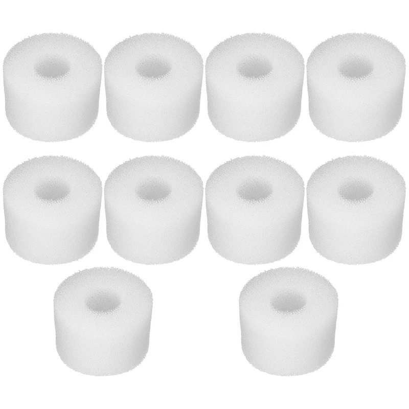 10Pcs Swimming Pool Filter Foam Reusable Washable Sponge Suitable Bubble Jetted Pure SPA for Intex S1 Type