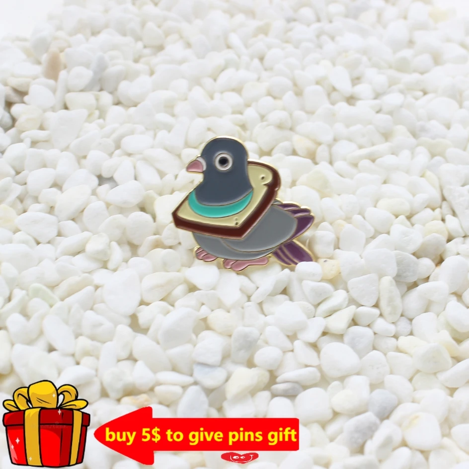 Хлеб металлическая эмалированная булавка вкусная пшеница воротник забавная