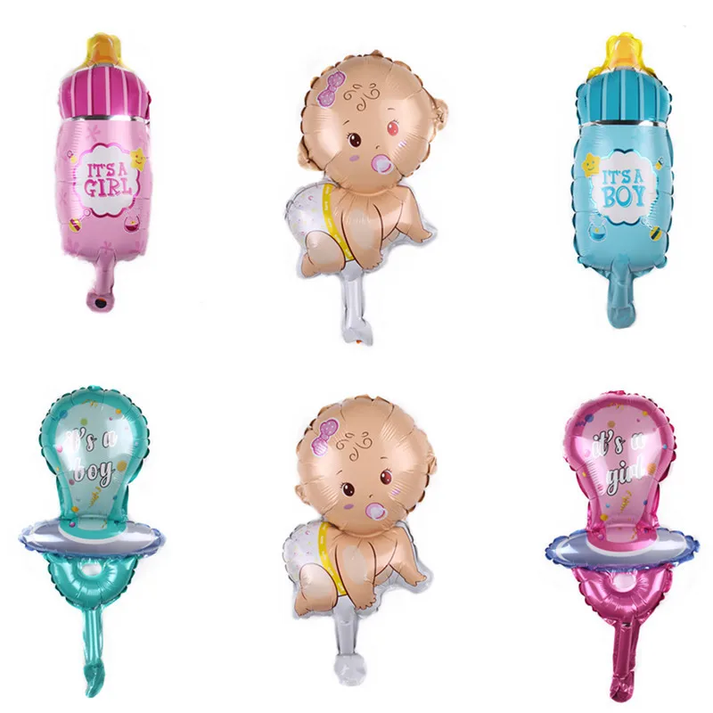 

50pcs Mini Angel Baby Girls Balloon Baby Shower Baby Stroller Foil Ballon Baby Toys Balao For Newborn Party Decoration