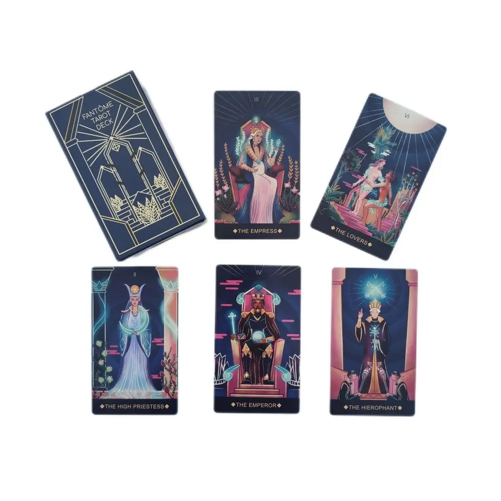 12x7cm Fantome Tarot With Guidebook 78 Cards/Set Dark Color Series Pattern Family Friends Holiday Party Divination Board Game