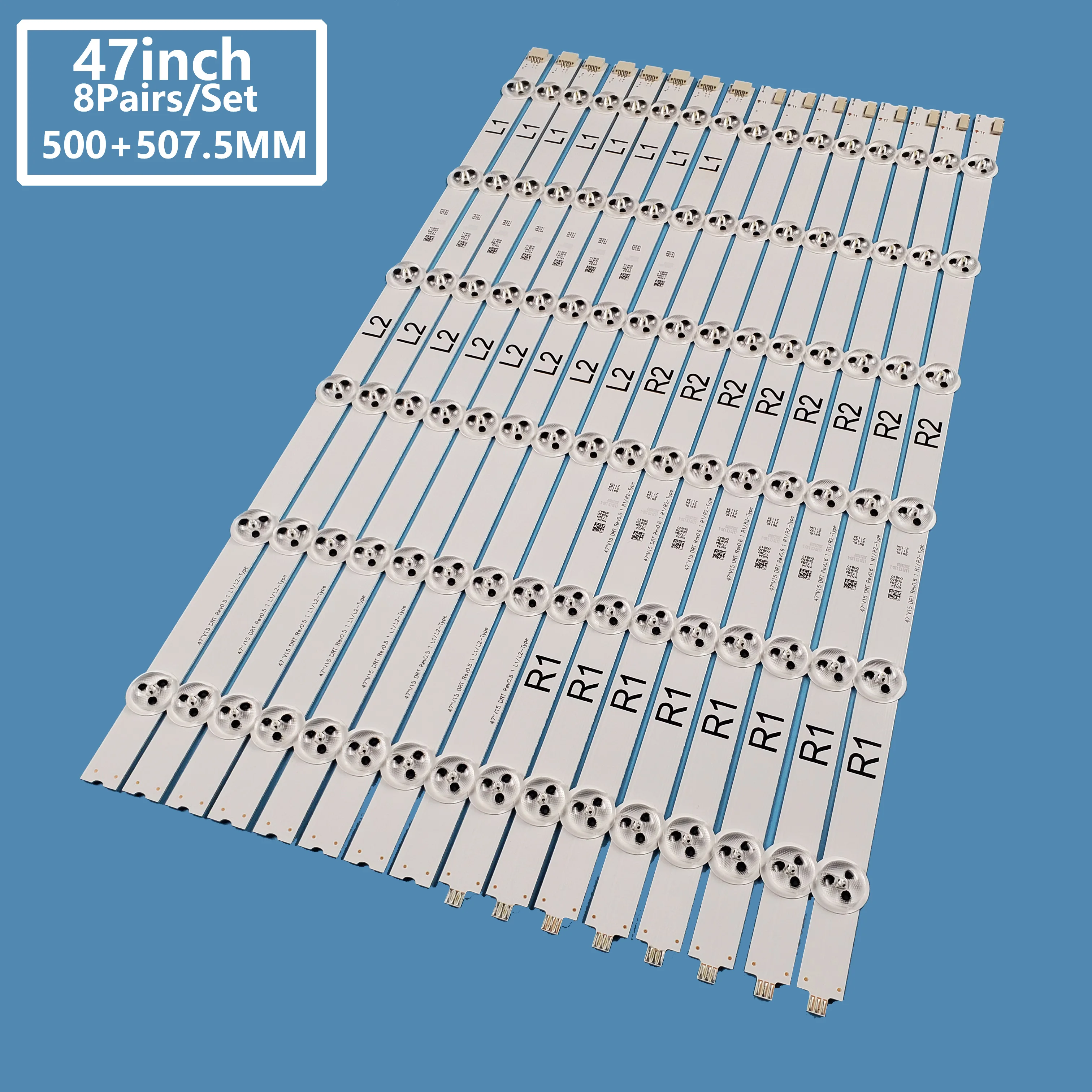 16Pcs/set Smart TV LED Backlight Bar Strip 47 V15 DRT Rev0.6
