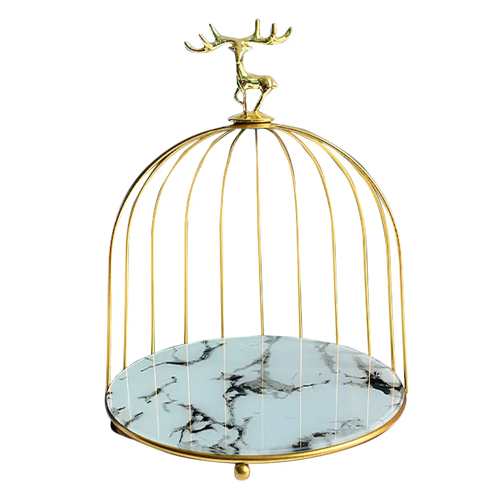 

Cosmetics Storage Tray Skincare Product Organizer Dessert Display Rack Vanity Sundries Bird Cage
