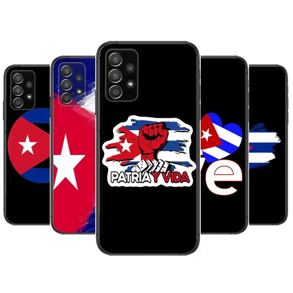

Cuba flag Art Phone Case Hull For Samsung Galaxy A70 A50 A51 A71 A52 A40 A30 A31 A90 A20E 5G a20s Black Shell Art Cell Cove