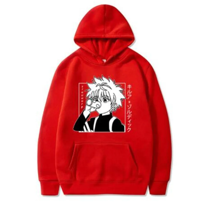 New Japanese and Korean cartoon funny print young men hoodie pullover loose hoodie fashion hunters men and women long sleeves