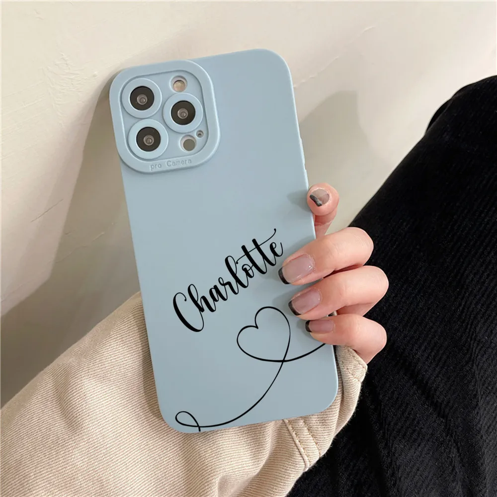 Чехол на заказ с надписью Love Name для iPhone 13 Pro Max 11 12 Mini 8 Plus роскошный силиконовый