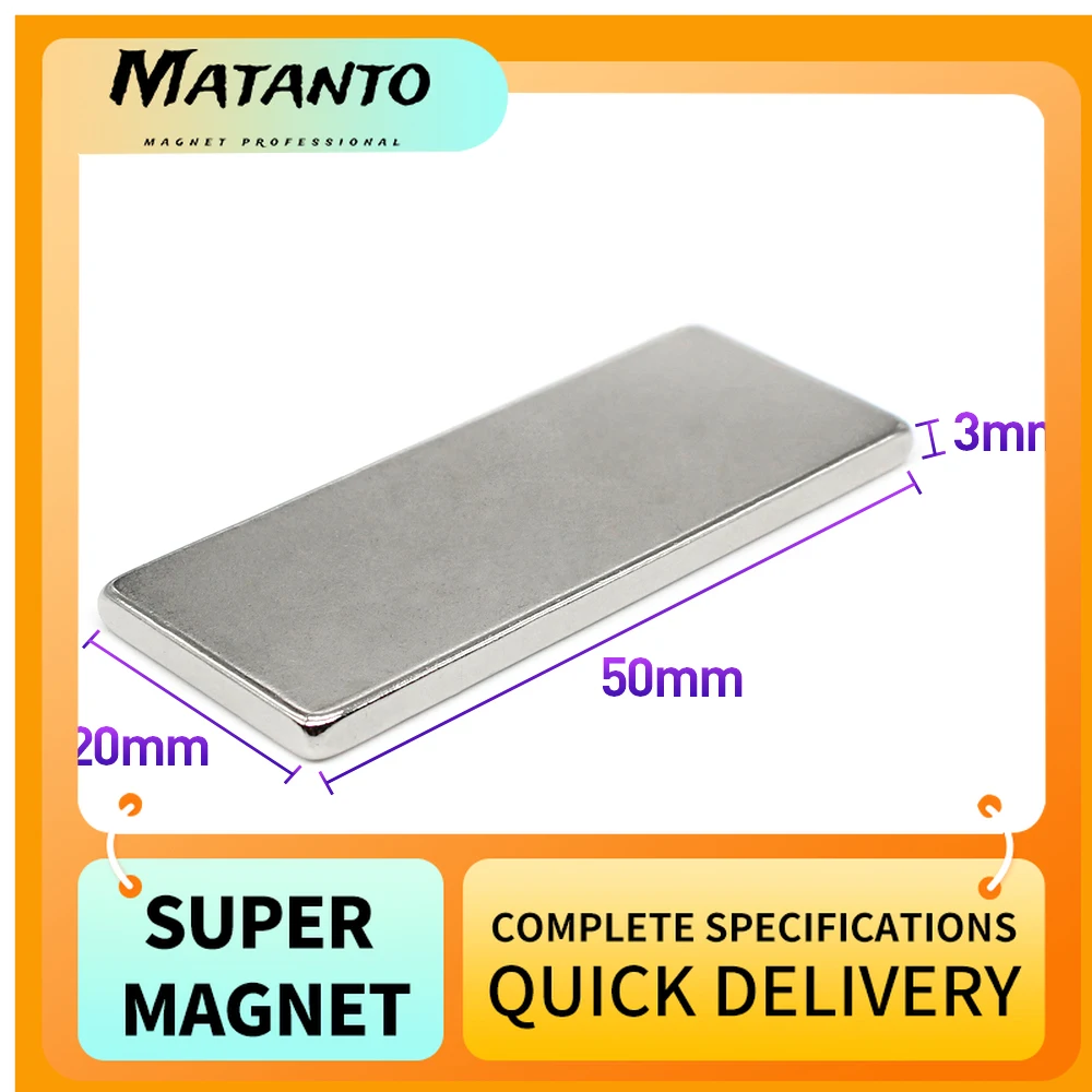 

2/5/10/15/20PCS 50x20x3mm Quadrate Strong Powerful Magnets N35 Block Permanent NdFeB Magnet 50x20x3 Rare Earth Magnets 50*20*3