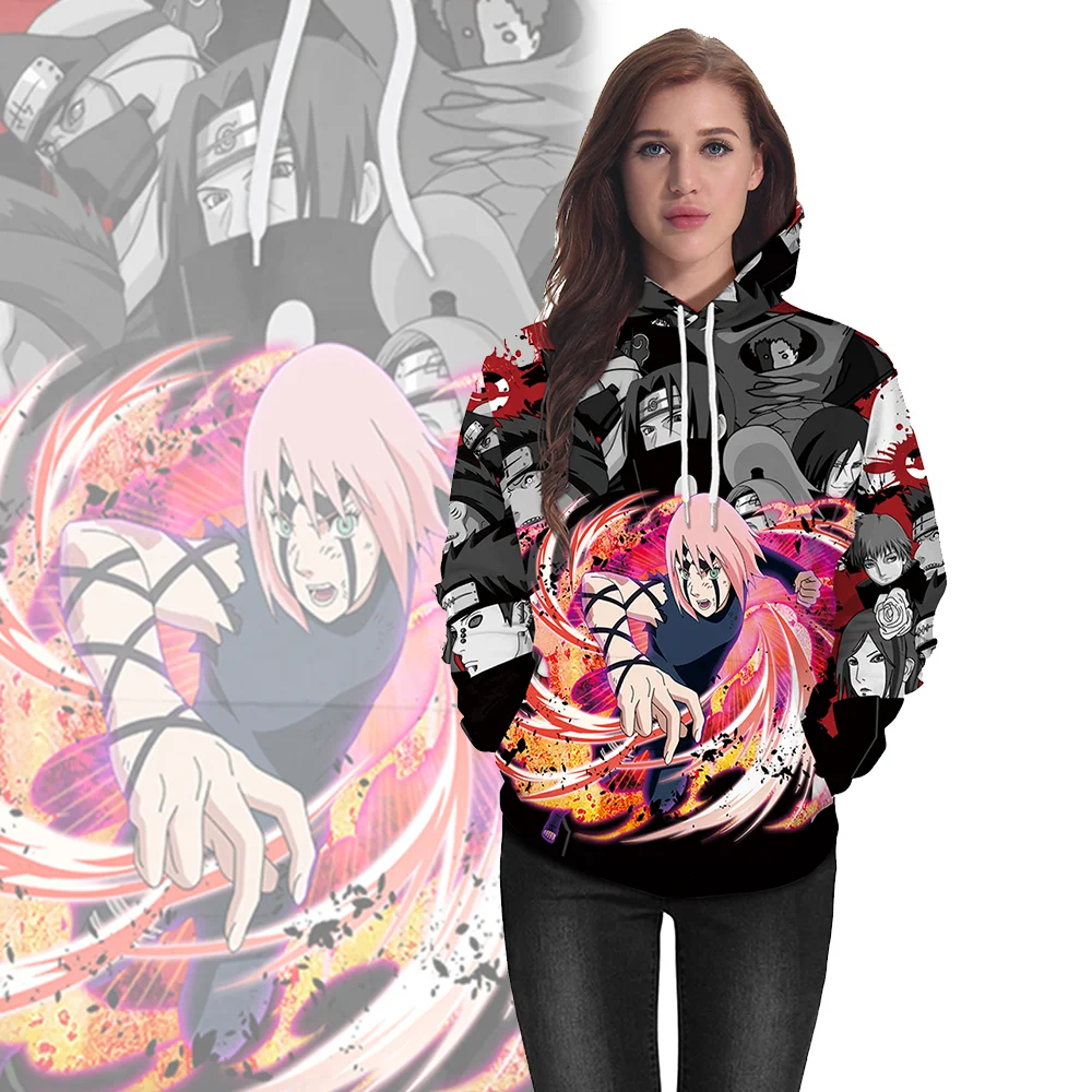 

Phantasy Unisex Clothing Pullover Hoodie Sweatshirt Anime Sakura Printed Long Sleeve Fashion Casual Loose Warm Pocket Streetwear