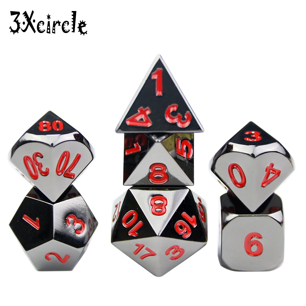 

Металлические настольные игрушки для игры в ролевые игры, стандартные многогранные кубики для ролевых игр, с коллекцией коробок