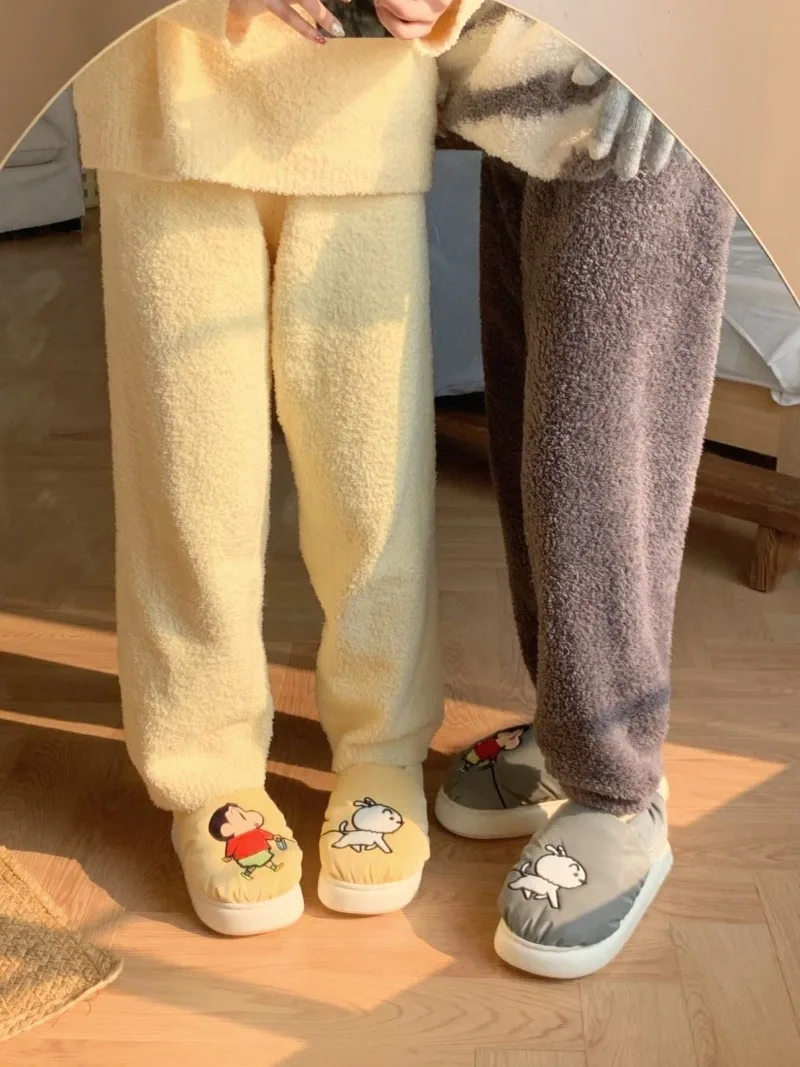 Аниме Crayon Shin-Chan Series милые парные хлопковые тапочки удобная домашняя обувь на