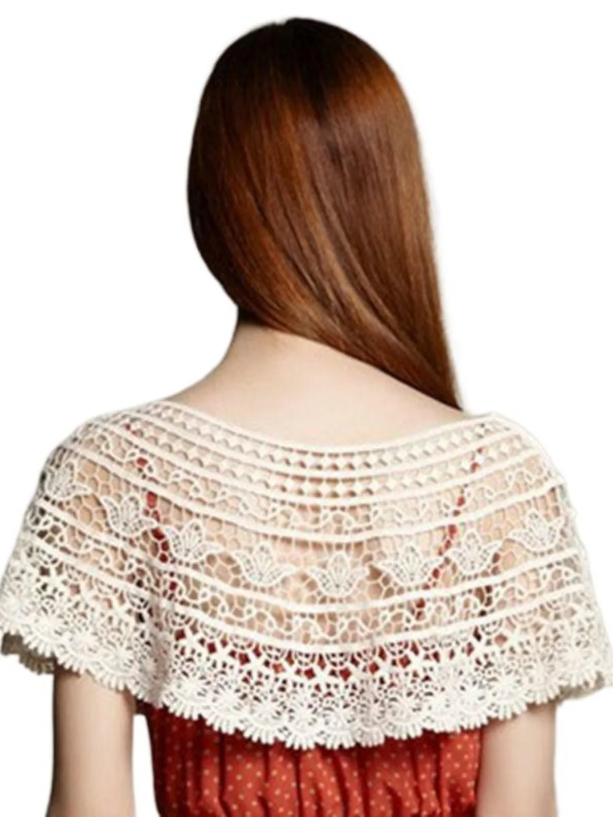 Летняя тонкая солнцезащитная вязаная ажурная кружевная маленькая накидка для