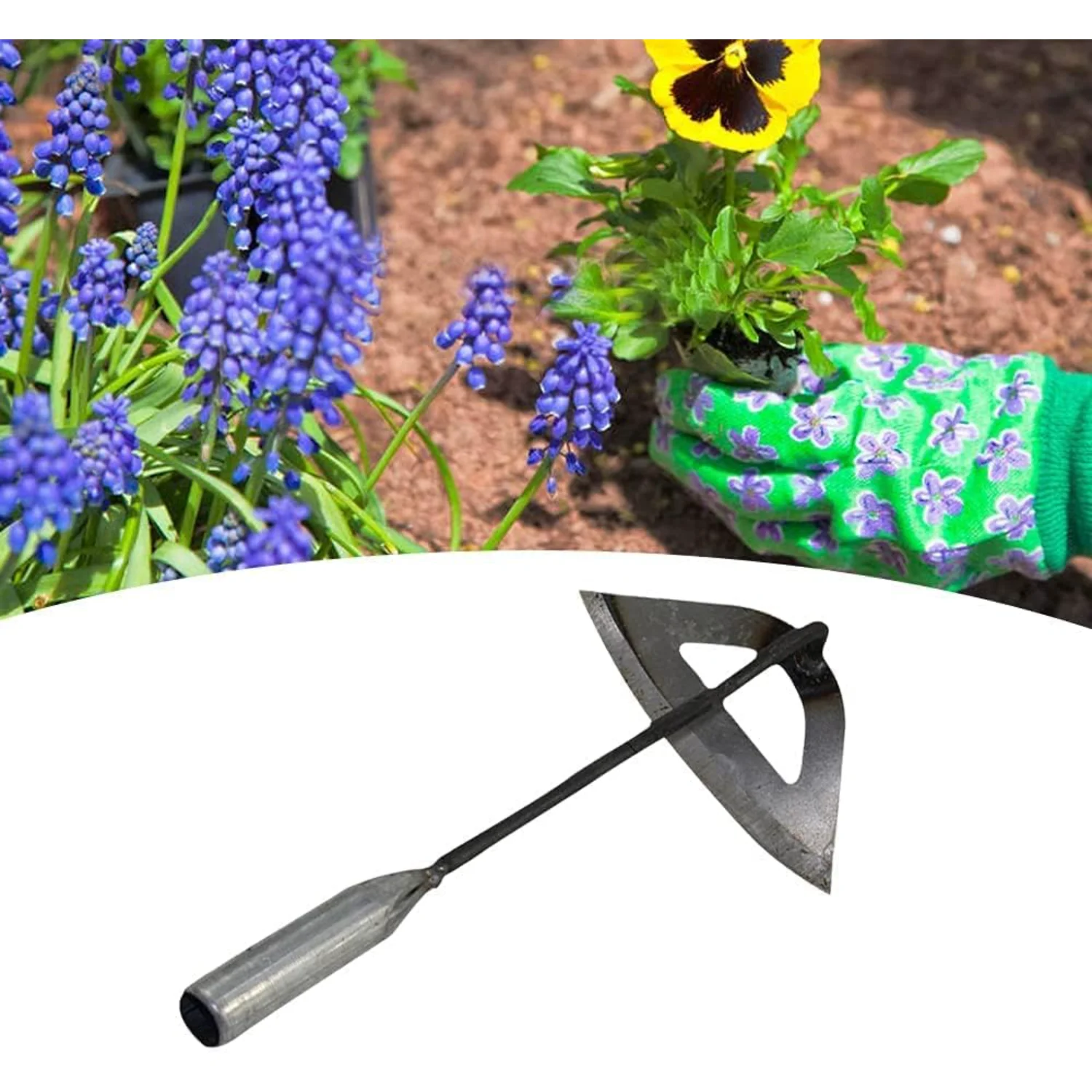 Садовая мотыга новая садовая для прополки цельностальная закаленная полая