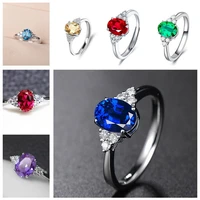 popular 6 colors trendy water drop crystal open ring for women party weeding engagement cubic zirconia rings adjustable jewelry