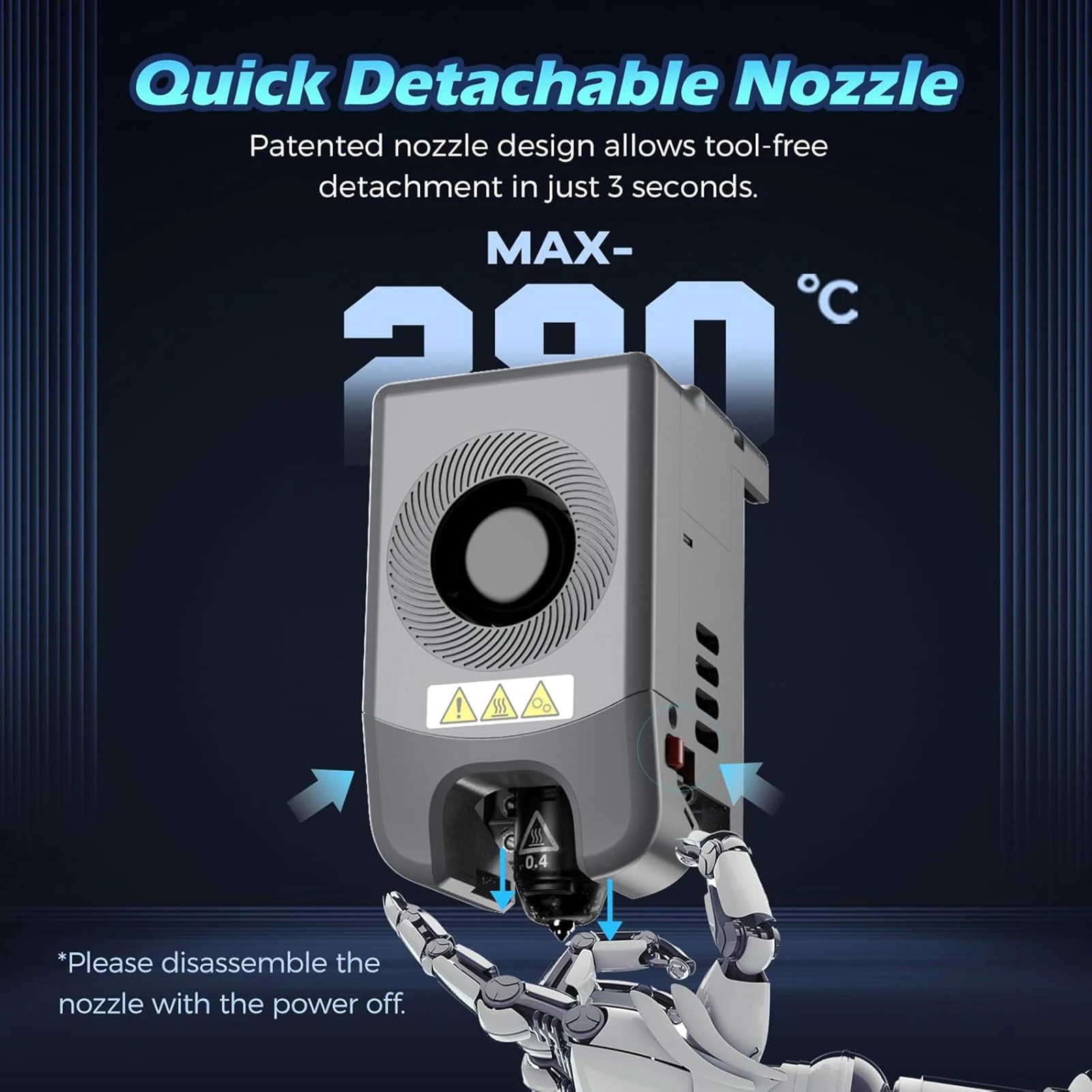 Закаленная насадка FLASHFORGE Adventurer 5M 280 ℃ High Flow 32 мм3/s для стабильной