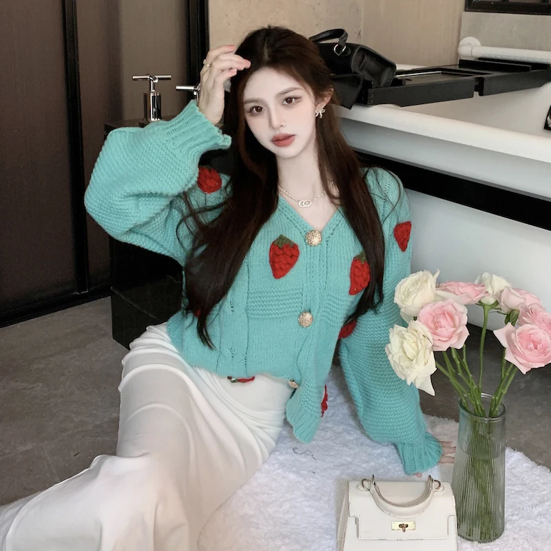 

Вязаные женские свитера, зима 2022, кашемировые кардиганы, модные облегающие корейские Стрейчевые джемперы с длинным рукавом, осенняя одежда