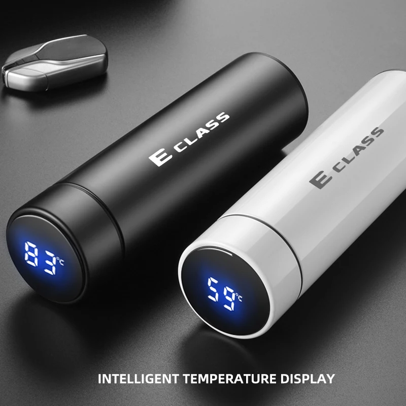 

500ml Intelligent insulating cup For Mercede Benz E CLASS Intelligent temperature display Insulating water cup Vacuum bottle