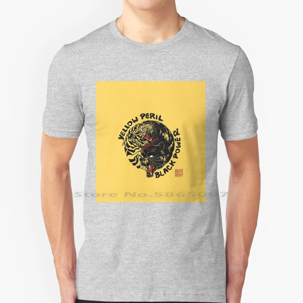 

Yellow Peril Supports Black Power T Shirt 100% Cotton Black Lives Matter Yellow Peril Tigers Panthers Big Cats Black Power Blm