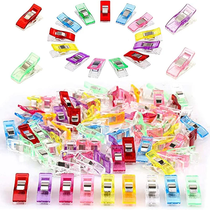 20Pcs Multipurpose Plastic Sewing Clips Quilting Clip Colorful Craft Crocheting Knitting Fabric Sewing Binding Clamp Safety Clip