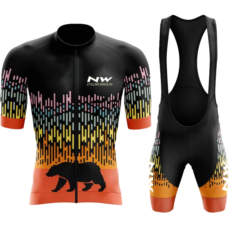 

NW Cycling 2023 Jersey Men Set Clothing Man Laser Cut Bib Men's Uniform Mtb Male Bike Mountain Tricuta Clothes Summer Pants Pro