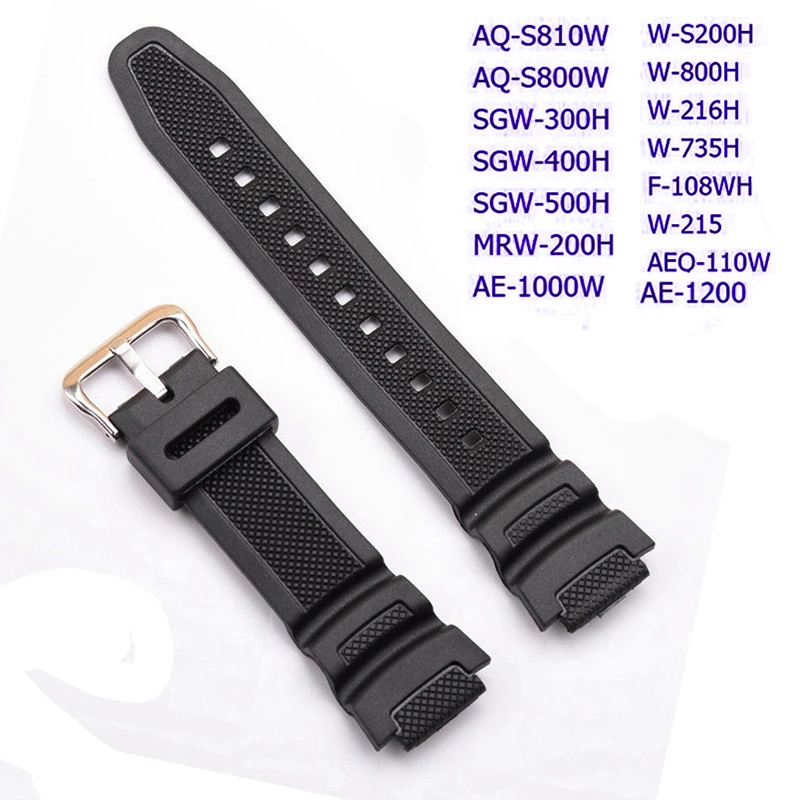 

Resin Watch Strap for W735H AE1000W W216H AQ-S810W SGW-400H SGW300H Rubber Watchband Men Watch Bracelet Silicone Wristband