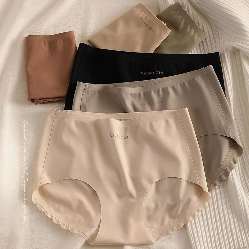 

Ladies Seamless Panties Female Underwear waist Mid For Everyday Lingerie For color Intimates Panties Briefs Woman Morandi Sexy