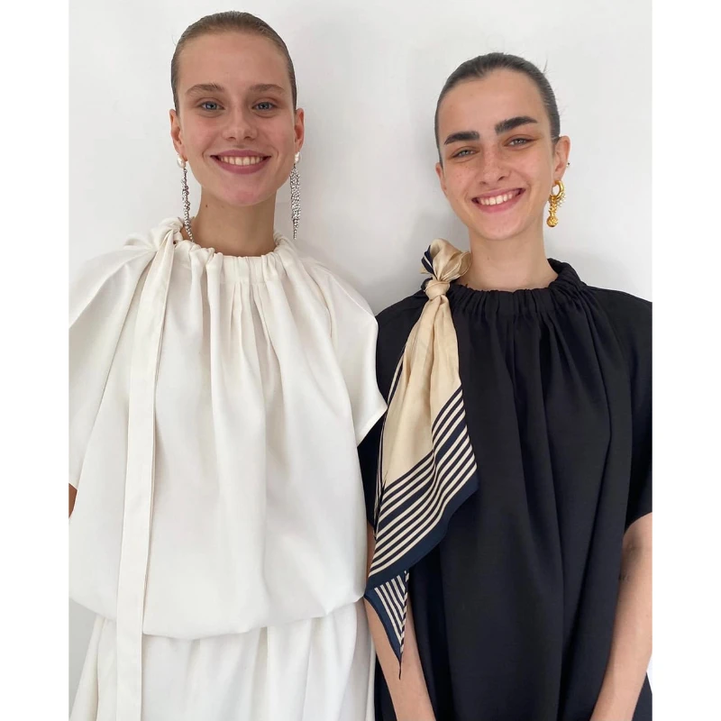 

Rect* 2022 Summer Woman White Pleated Neck One Shoulder Off Loose Top High Street Shirt Brand Korean Free Shipping