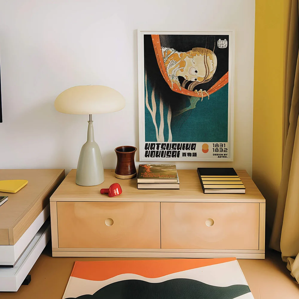 1PC The Ghost by Katsushika Hokusai Vintage Posters Canvas Painting Print Room Home Kitchen Bar Cafe Decor Wall